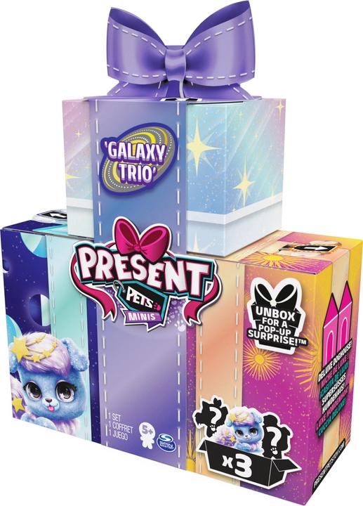Actual product image Spin Master Present Pets Minis, galactic trio 3-pack with 7.6cm plush animals, children's toys for ma (20.65 cm)