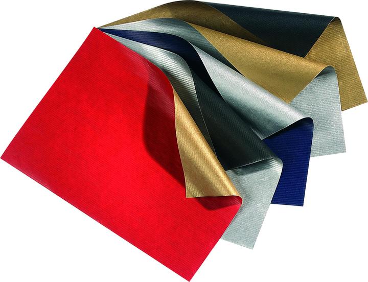 Produktbild Folia Weihnachts-Geschenkpapier "Bicolor", blau/silber (Geschenkpapier)