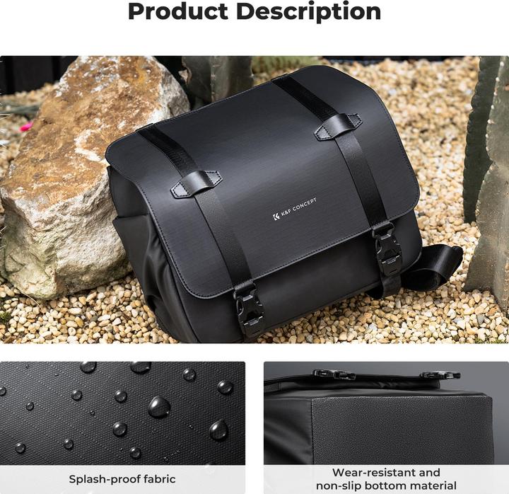 Actual product image K&F Concept Sling Bag 10L Urban Wander 10 (Black) (Camera shoulder bag, 10 l)