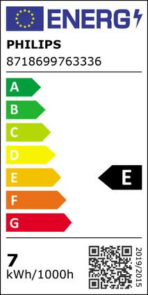 Energy Label Philips Lamp (E27, 7 W, 806 lm, 1 x, E)