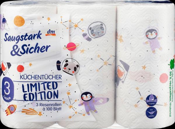 Produktbild dm Saugstark&Sicher Küchenrolle Design 3-lagig (3x100 Blatt)