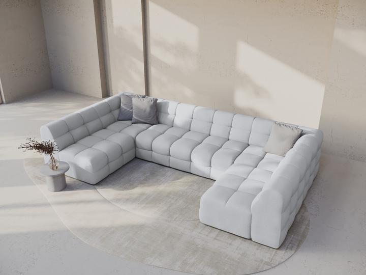 Actual product image Micadoni Velvet Panoramic Sofa, "Kendal", 7 Seats, 372x203x79Made in Europe (Sofa landscape)