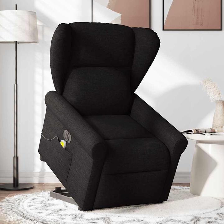 Produktbild VidaXL Elektrischer Massagesessel mit Aufstehhilfe Schwarz Stoff