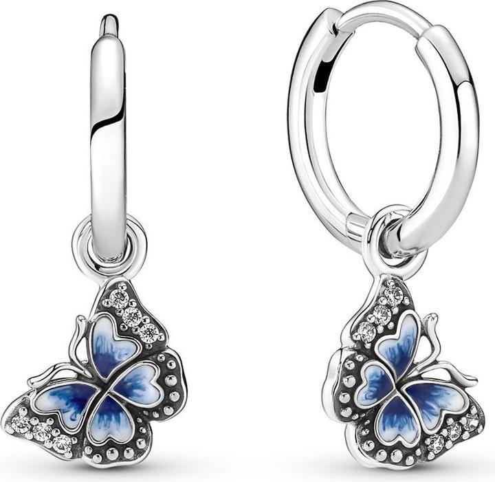 Image du produit Pandora Créoles papillon bleu (Émail)