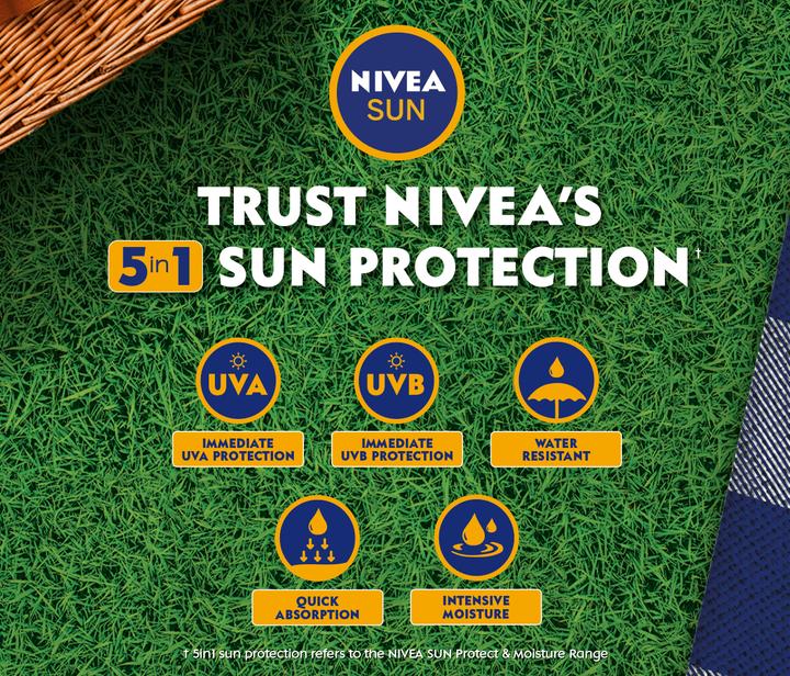 Produktbild NIVEA Sun Protect & Moisture (Sonnencreme, SPF 20, 200 ml, 300 g)