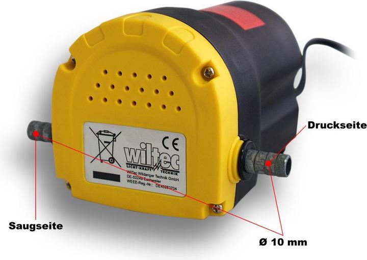 Immagine prodotto Wiltec Pompe aspiranti d'olio 12 V Pompe aspiranti diesel Pompe vidange d'olio