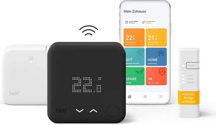 Immagine prodotto tado° Kit di avviamento Slimme Thermostaat V3+ - variante Draadloze - Zwart