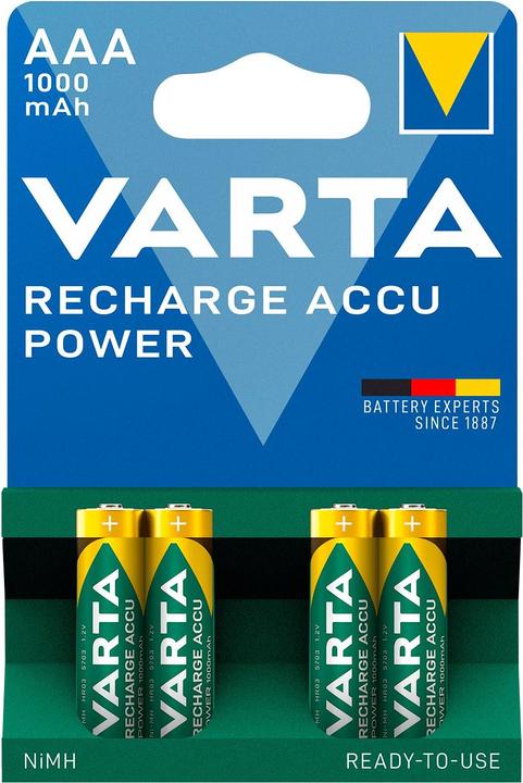 Productafbeelding Varta Accu Power opladen (4 Pcs., AAA, 1000 mAh)