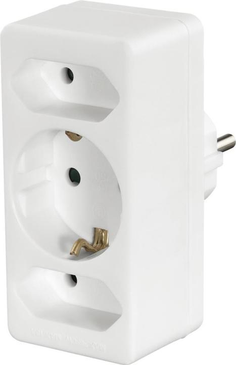 Actual product image Hama Socket outlet adapter 3-fold, 1x earth contact, 2x Euro, white (3 x)