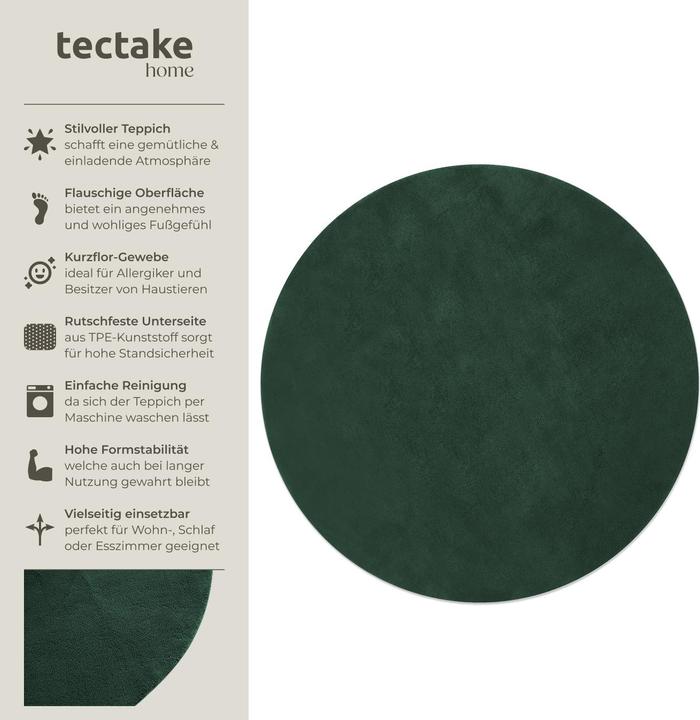 Immagine prodotto tectake Tappeto a pelo corto Soft Zone (120 x 120 cm)