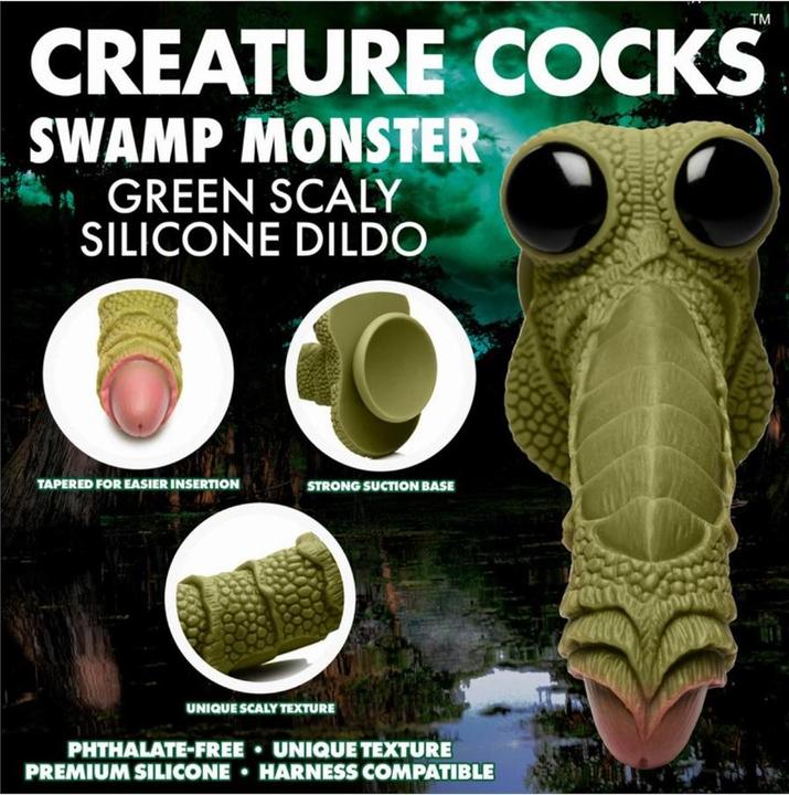 Produktbild Creature Cocks Swamp Monster Scaly Silicone Dildo - Black