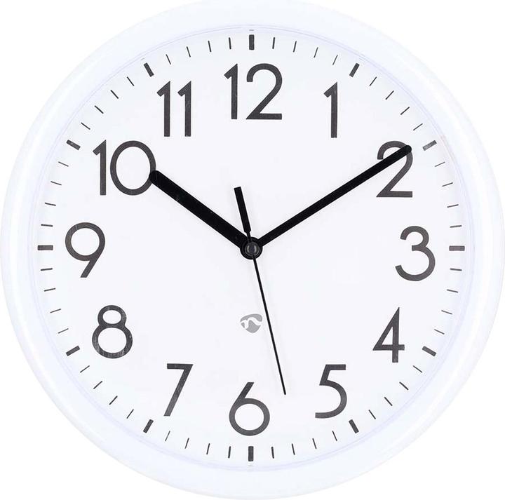 Immagine prodotto Nedis Orologio da parete - Diametro: 220 mm - Plastica - Bianco (22 cm)