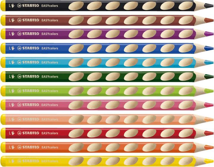 Produktbild STABILO EASYcolors ergonomischer Buntstift für Linkshänder (Mehrfarbig, 12 x)