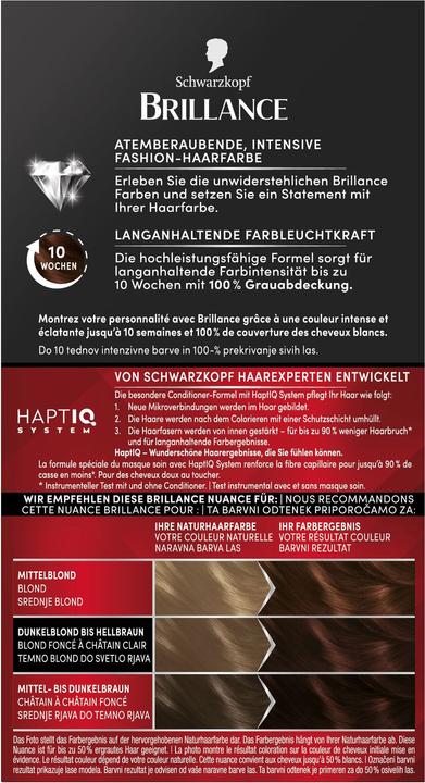 Actual product image Schwarzkopf Brillance Intensive Colour Cream (Brown)