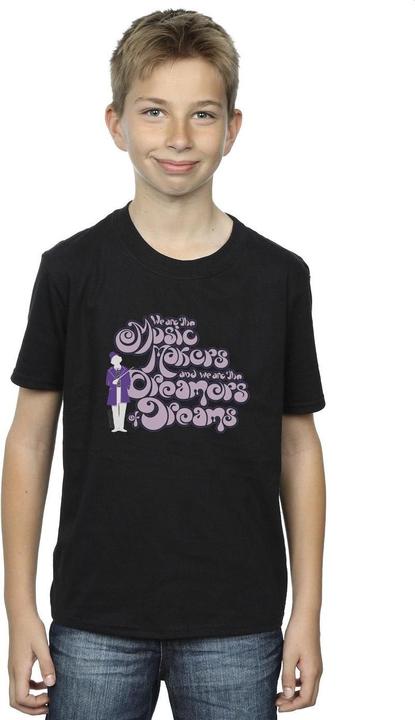 Actual product image Willy Wonka & the Chocolate Factory Boys Dreamers Text T-Shirt (104)