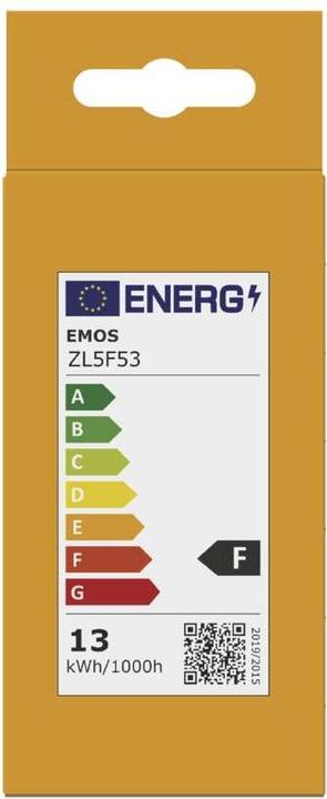 Etichetta energetica Emos Lampada LED Basic A60 / E27 / 12,4 W (75 W) / 1055 lm / Bianco neutro (E27, 12.40 W, 1055 lm, 1 x, F)