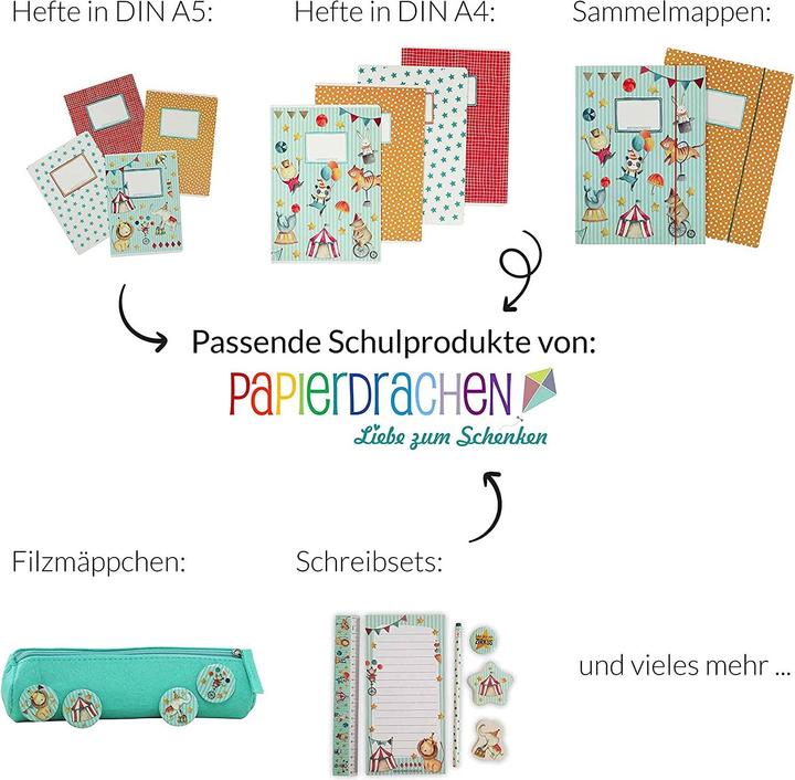 Actual product image Papierdrachen School folder set of 2 DIN A4 - Circus (VE 4)