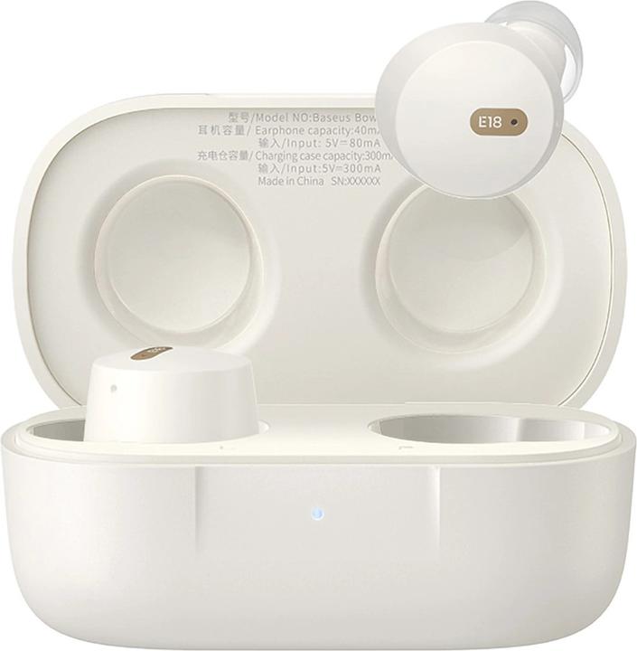 Image du produit Baseus Casque sans fil Bowie E18 TWS ENC IPX4 - blanc (ANC, 25 h, Sans fil)