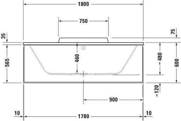 Immagine prodotto Duravit Vasca idromassaggio rettangolare DURASTYLE 180 l 180x80 we 2 RS Combi-System P (180 l, 180 cm, 80 cm)