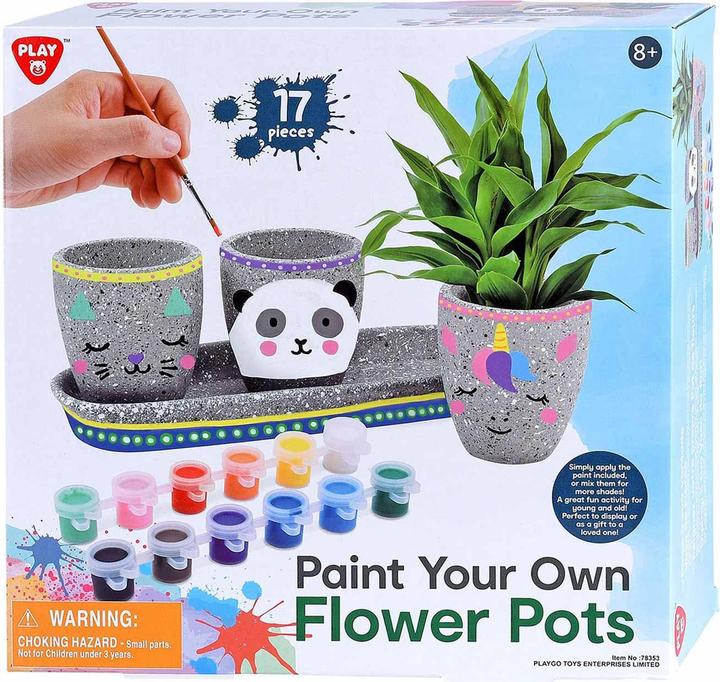 Play Paint your own cement flower pots, 17 pcs.