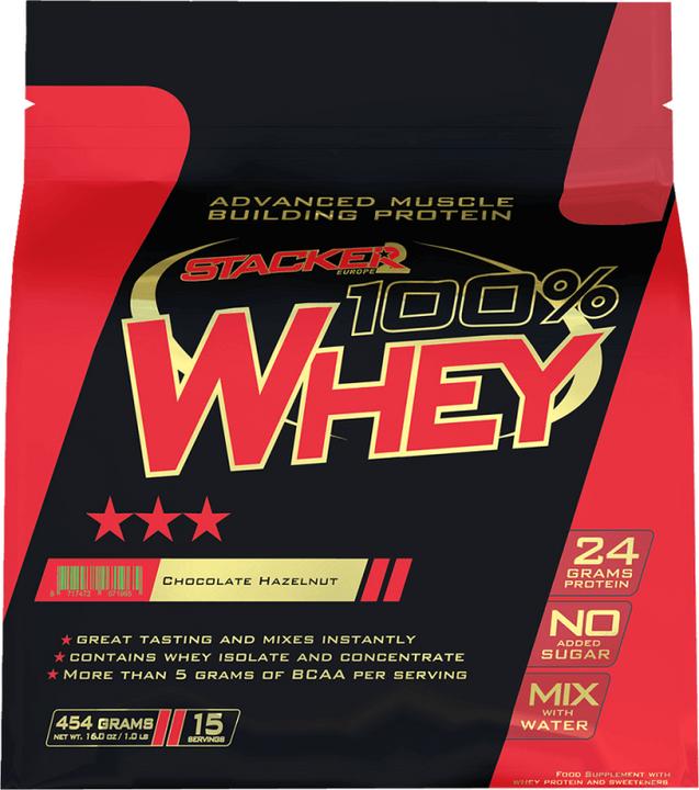 Image du produit Stackers 100% de Whey (Chocolat et noisettes, 454 g)