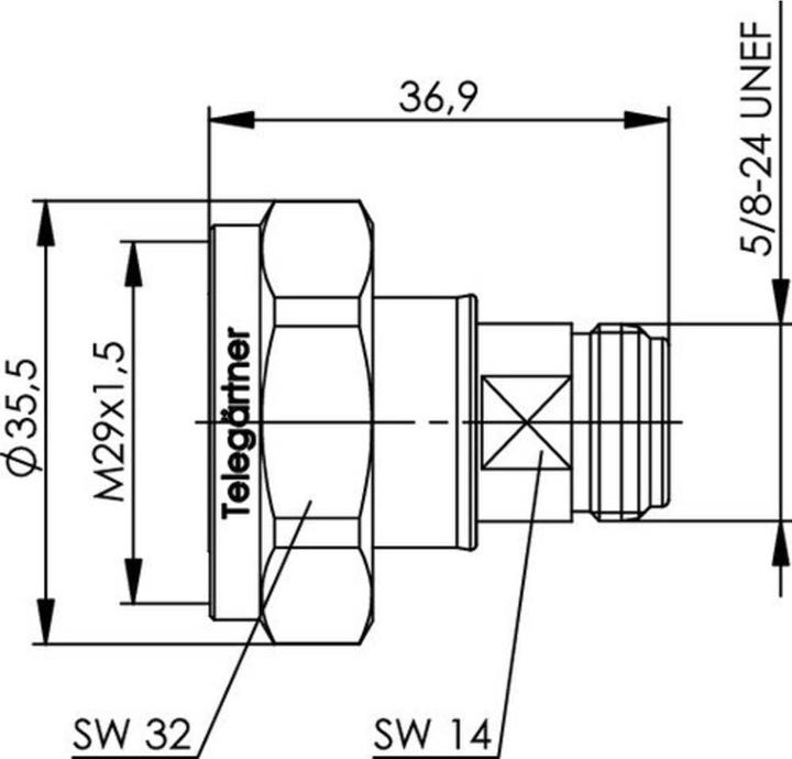 Image du produit Telegärtner Adaptateur coaxial 7-16-DIN mâle