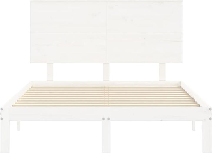 Produktbild VidaXL Massivholzbett mit Kopfteil Weiss 4FT Small Double (120 x 190 cm)
