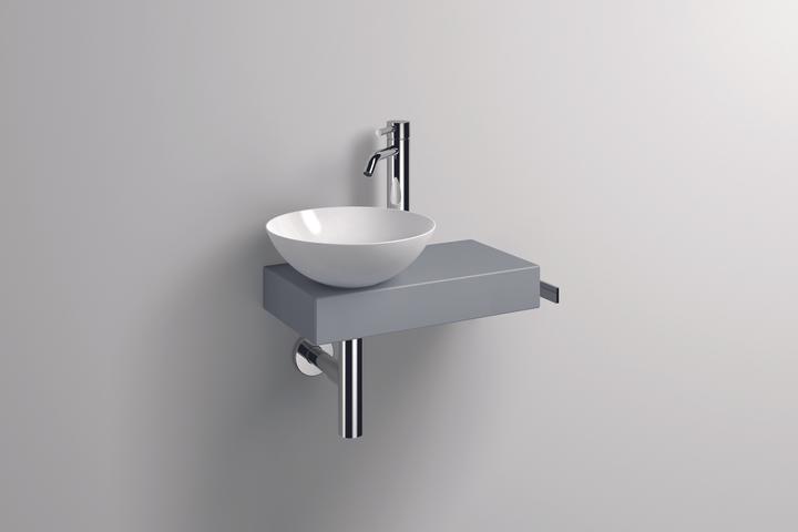 Image du produit Alape Piccolo Novo, ensemble de lavabos, L/H/P 555/597/320, vasque blanche, gauche, avec robinetteri (320 mm, 555 mm)
