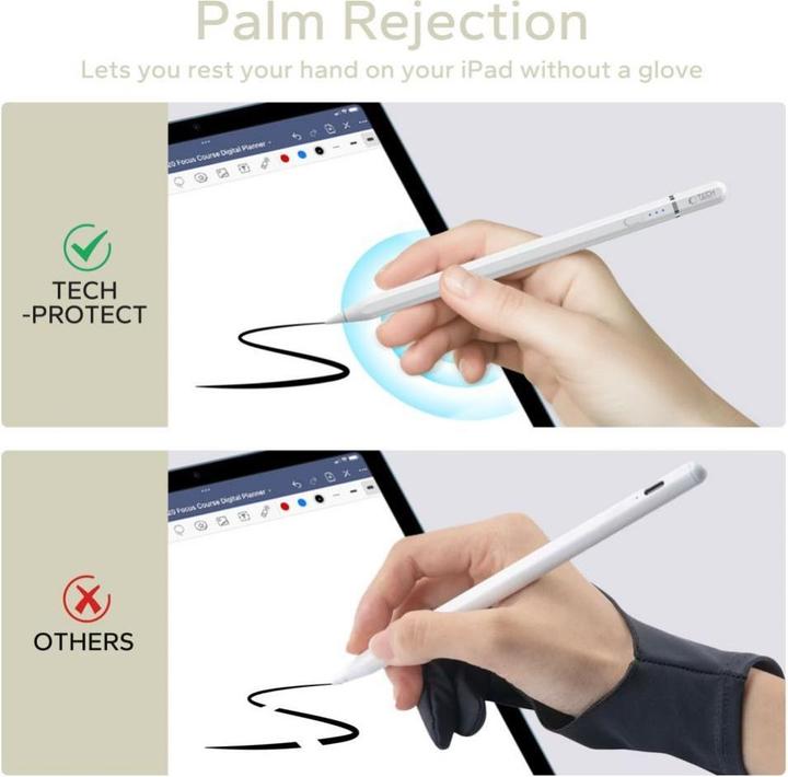 Actual product image Tech-Protect Digital Magnetic Stylus Pen 3 Magnetic for iPad Tablet - White