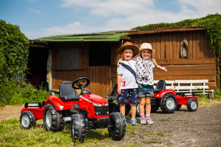 Image du produit Falk Toys Tracteur Massey Ferguson + remorque XL