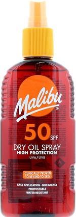 Malibu Sun SPF 50 Non-Greasy Dry Oil Spray for Tanning High Protection Water Resistant 200ml (Sonnenspray, SPF 50, 200 ml)
