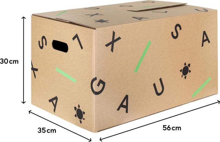 Actual product image Galaxus Moving box (set of 10) (56 x 35 x 30 cm, 60 l)