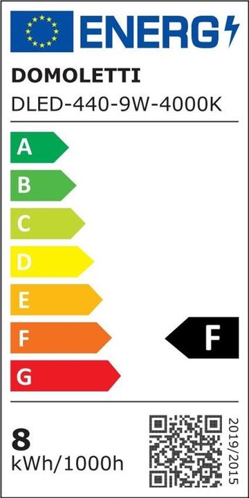 Energy Label Domoletti LED PANEL DLED-440 9W 4000K S