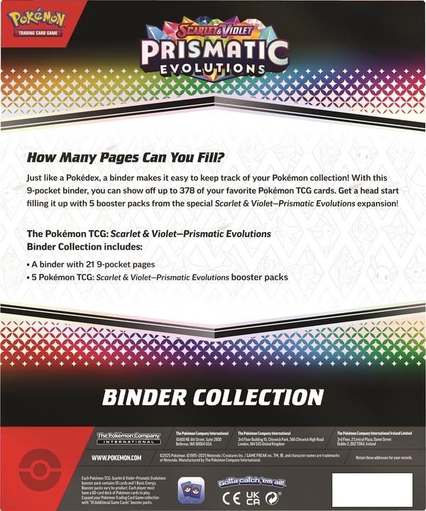 Immagine prodotto Pokémon Collezione di raccoglitori Prismatic Evolutions (Inglese, Pacchetto Booster)