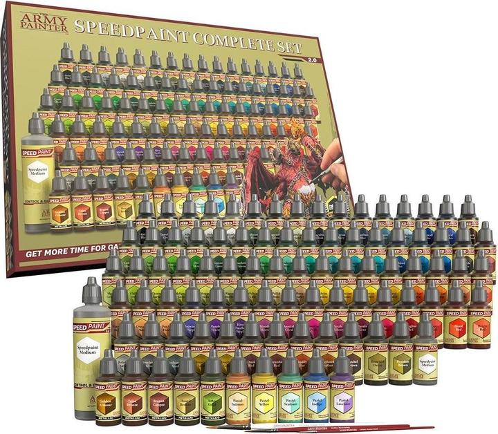 Image du produit The Army Painter Kit complet Speedpaint 2.0 (Pink, Rouge, Bronze, Argent, Bleu, Marron, Noir, Jaune, Or, Violet, Substance : liquide, Gris, Vert, 1620 ml)
