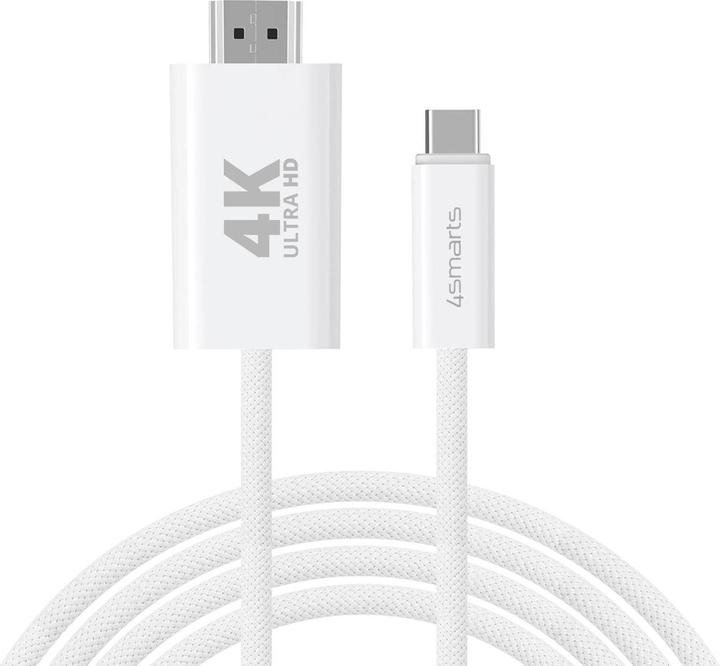Image du produit 4smarts Câble USB-C vers HDMI 2m blanc (2 m, USB Type C, HDMI)