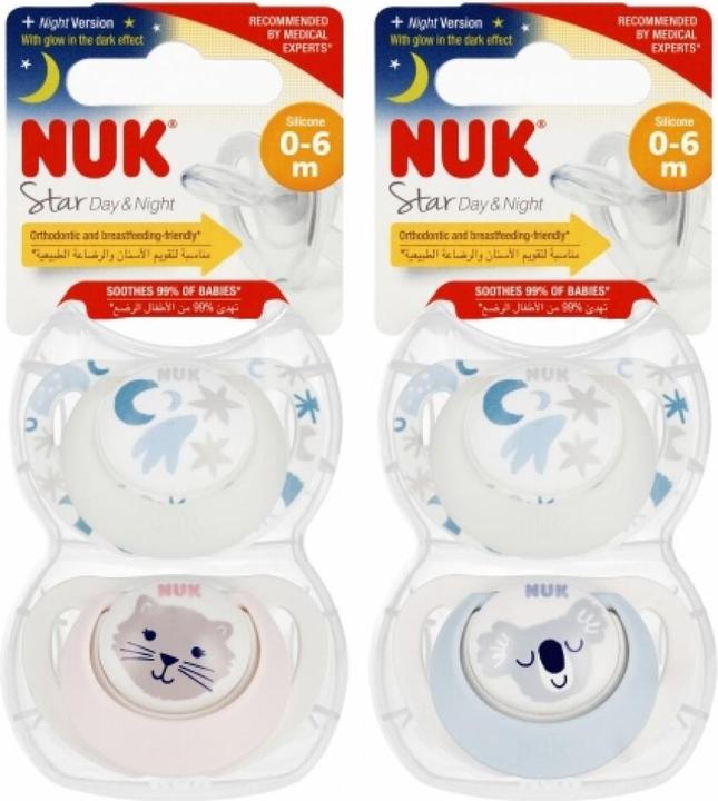 Actual product image NUK Star day and night 0-6 m 2 pieces/box boy (2 x)