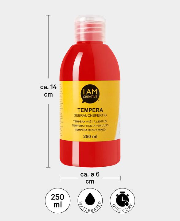 Immagine prodotto I Am Creative Tempera, pittura a tempera a base d'acqua, 250 ml (Rosso, 250 ml)