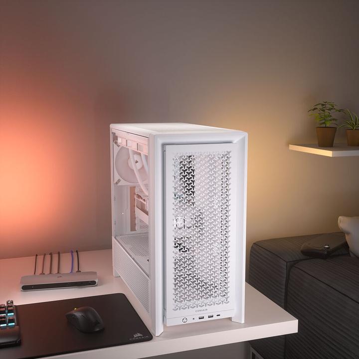Produktbild Corsair 4000D FRAME WHITE MID CASE (Mini-ITX, ATX, E-ATX, mATX)