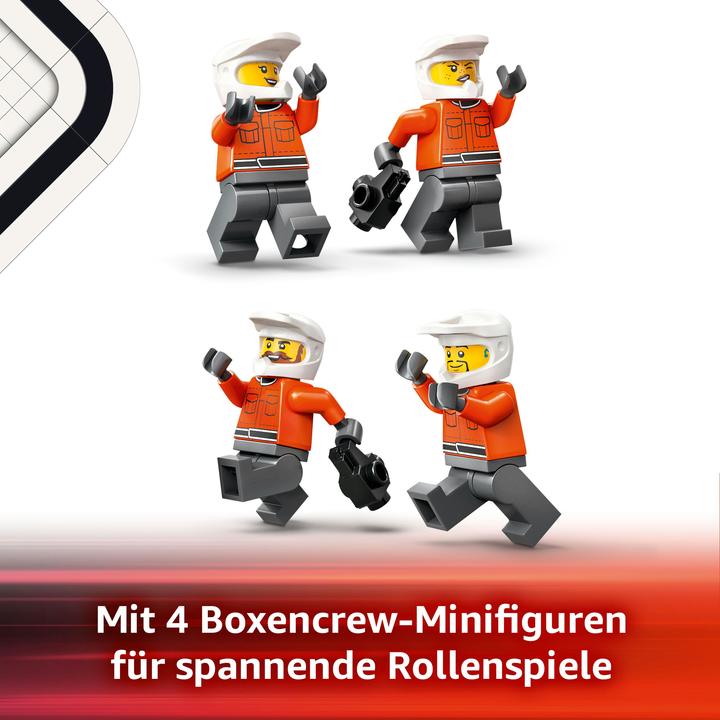 Immagine prodotto LEGO F1 Boxenstopp mit Boxencrew und Ferrari Flitzer (60443, LEGO City)