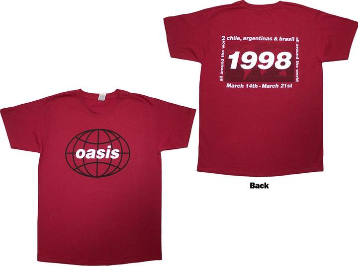 Oasis 1998 World Tour - South America Back Print