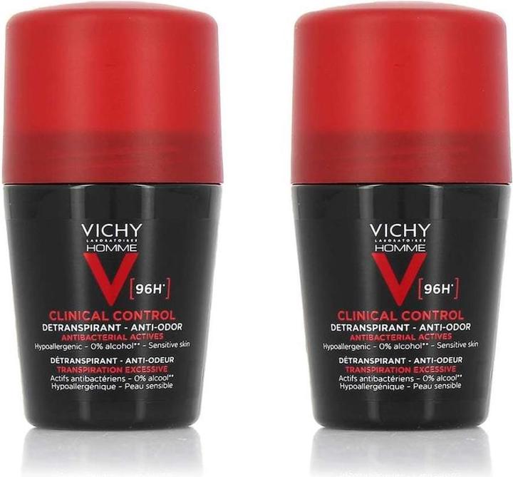 Immagine prodotto Vichy Lotto di 2 Déodorants Clinical Control Homme 96h - 2 x 50 ml (Roll-on, 100 ml)