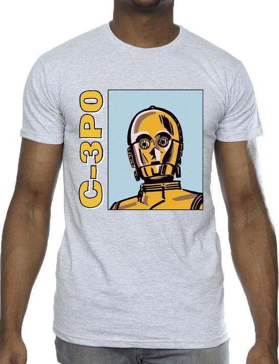 Actual product image Star Wars Mens C3PO Line Art T-Shirt (L)