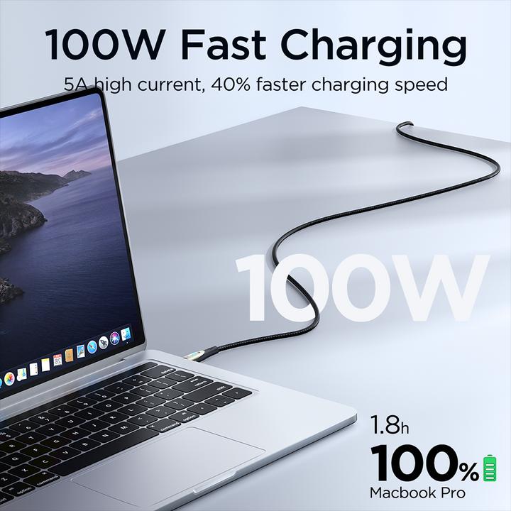 Produktbild Joyroom Star-Light Series SA27-CC5 USB-C/USB-C-Kabel 100 W 1,2 m – schwarz (1.20 m, USB 2.0)