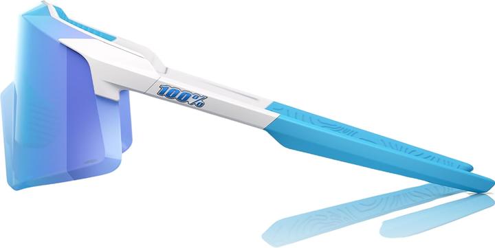 Produktbild 100% Aerocraft - Matte White - HiPER Blue Mirror Lens (Matte White, Blau)