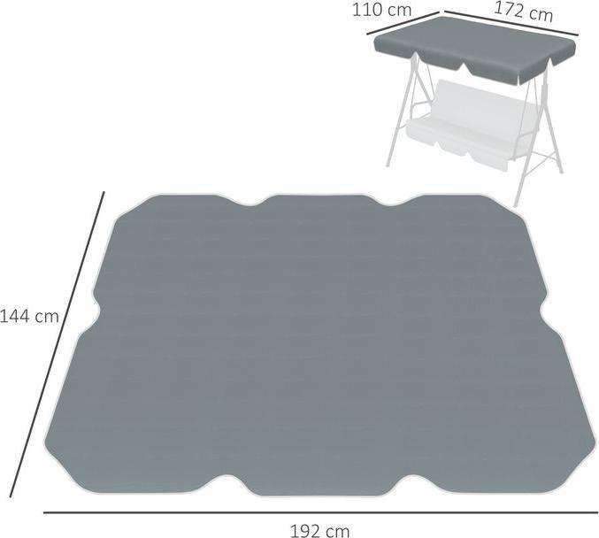 Produktbild Swisshandel24 Ersatzdach für Gartenschaukel Ersatzdach für Hollywoodschaukel Baldachin für Gartenschaukel, 192x144