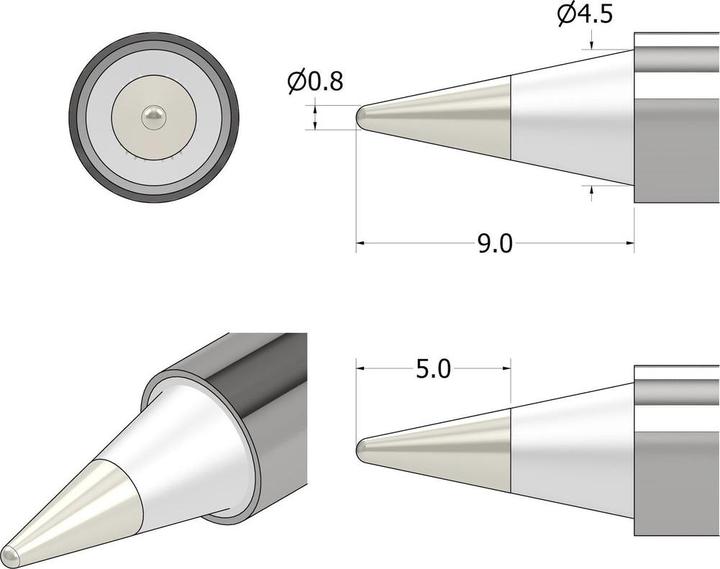 Immagine prodotto iFixit Power Series Soldering Iron Tip – konisch, Zubehörtyp