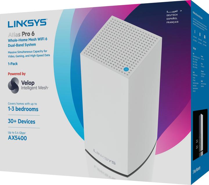 Immagine prodotto Linksys Atlas Pro 6 Dual-Band (2 4 GHz/5 GHz) Wi-Fi 6 (802.11ax) Bianco 3 Interno