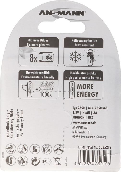 Actual product image Ansmann AA (4 pcs., AA, 2650 mAh)