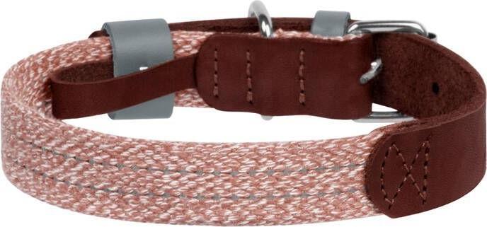 Actual product image Waudog Dog collar made of natural leather and recycled material with QR code size L, width 25 mm, br (L, Dog, General)